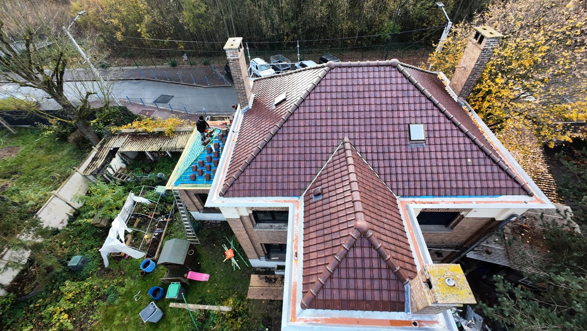 Vue aérienne d'un chantier dans les Hauts-de-France